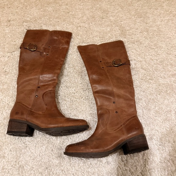 BORN Mercado Knee High Boot Women's Size 7 Cognac Brown Brand - Picture 3 of 10